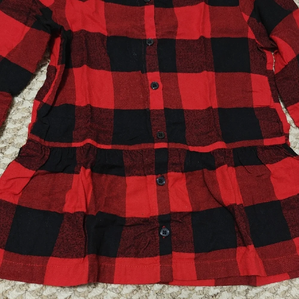 Carter's Red and Black Plaid Button Down Shirt - Picture 3 of 4